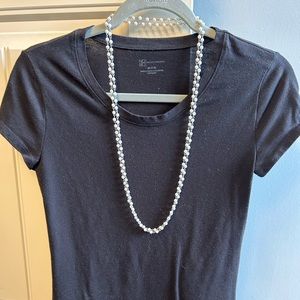 Two mid length pearl necklaces